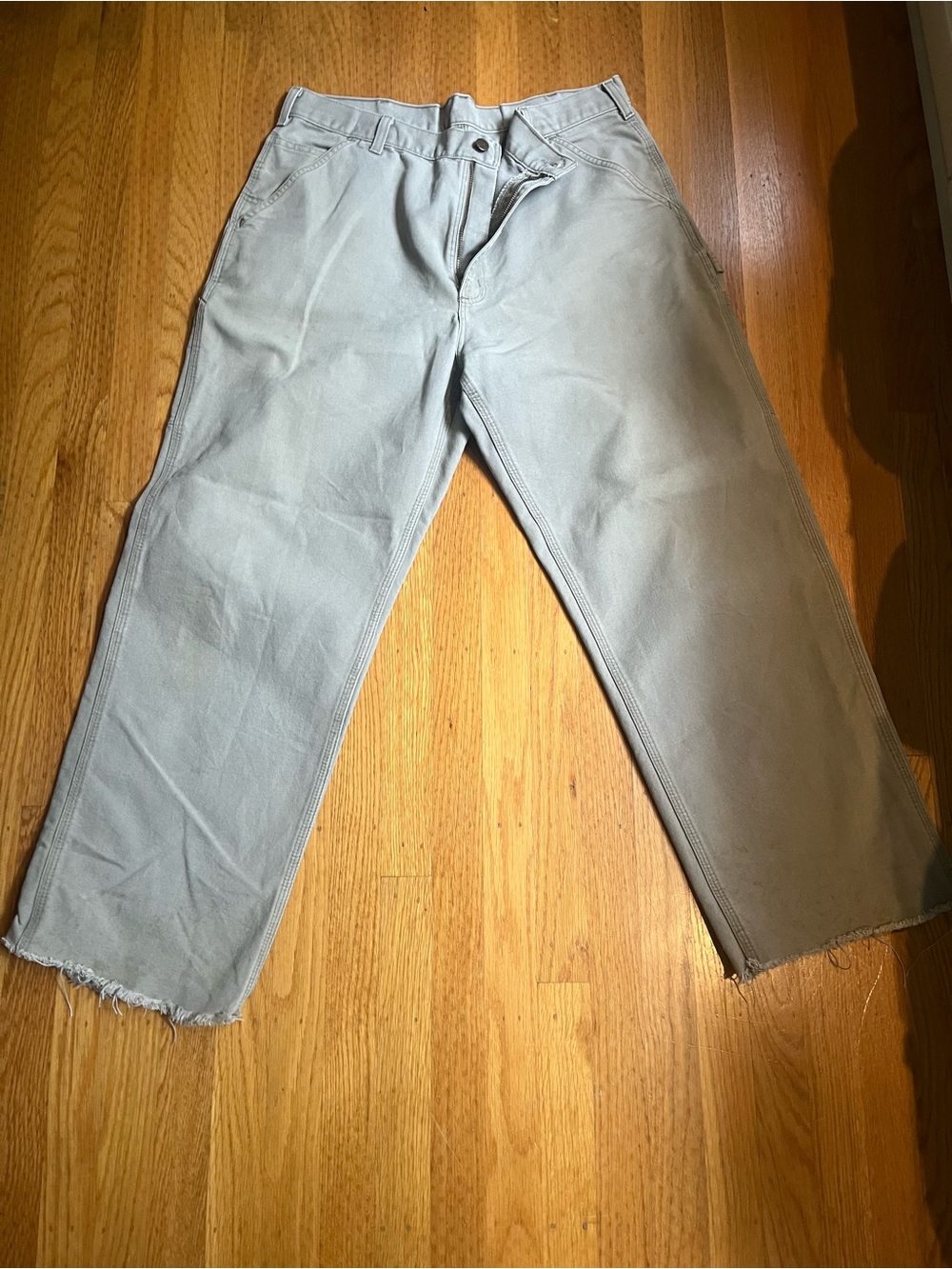 Khaki Carhartt Raw-Hem Cargo Pants